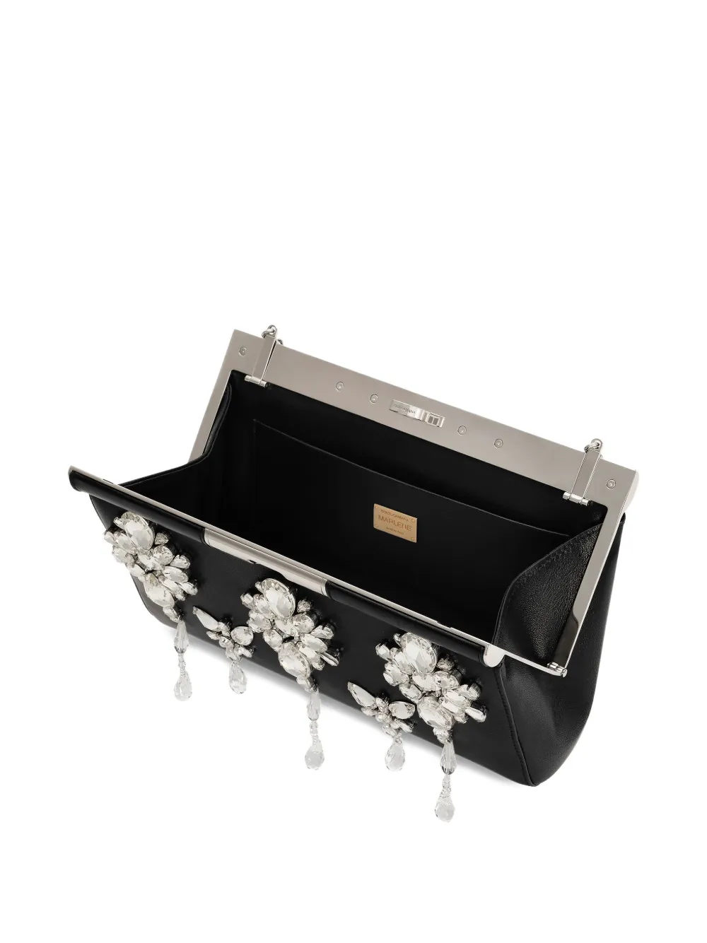 Dolce & Gabbana Crystal Embroidered Marlene Handbag In Black