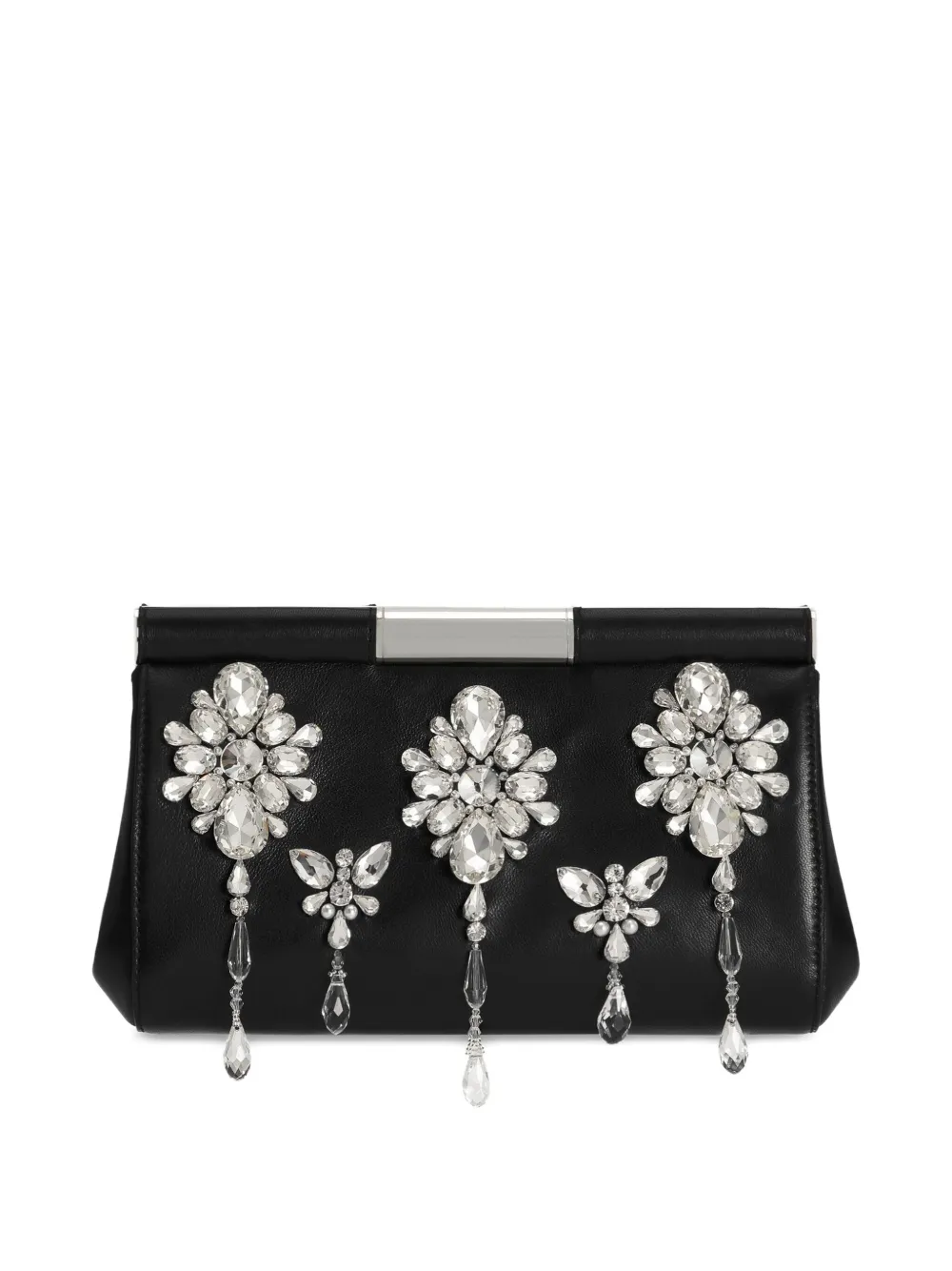 Dolce & Gabbana Crystal Embroidered Marlene Handbag In Black