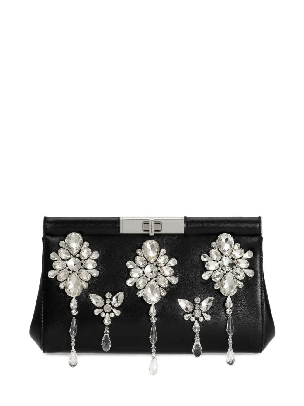 Dolce & Gabbana crystal-embellished clasp clutch | Black | Image 1