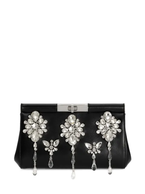Dolce & Gabbana crystal-embellished clasp clutch
