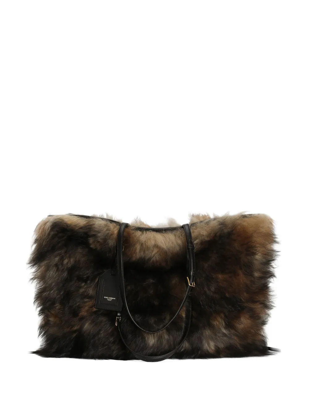 Dolce & Gabbana Atene Fur Tote Bag In Brown