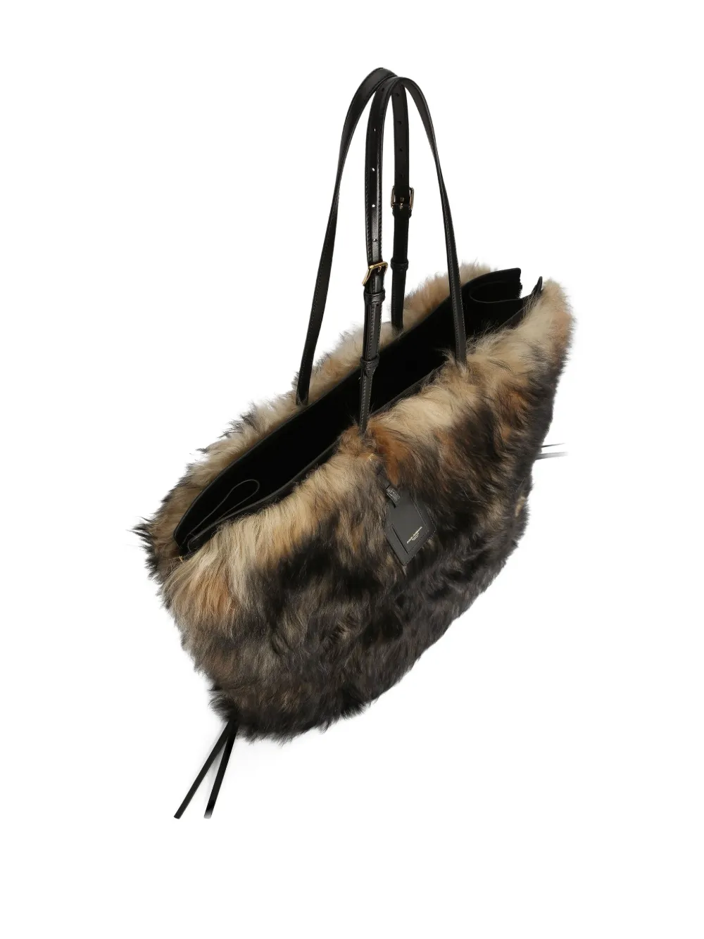 Dolce & Gabbana Atene Fur Tote Bag In Brown