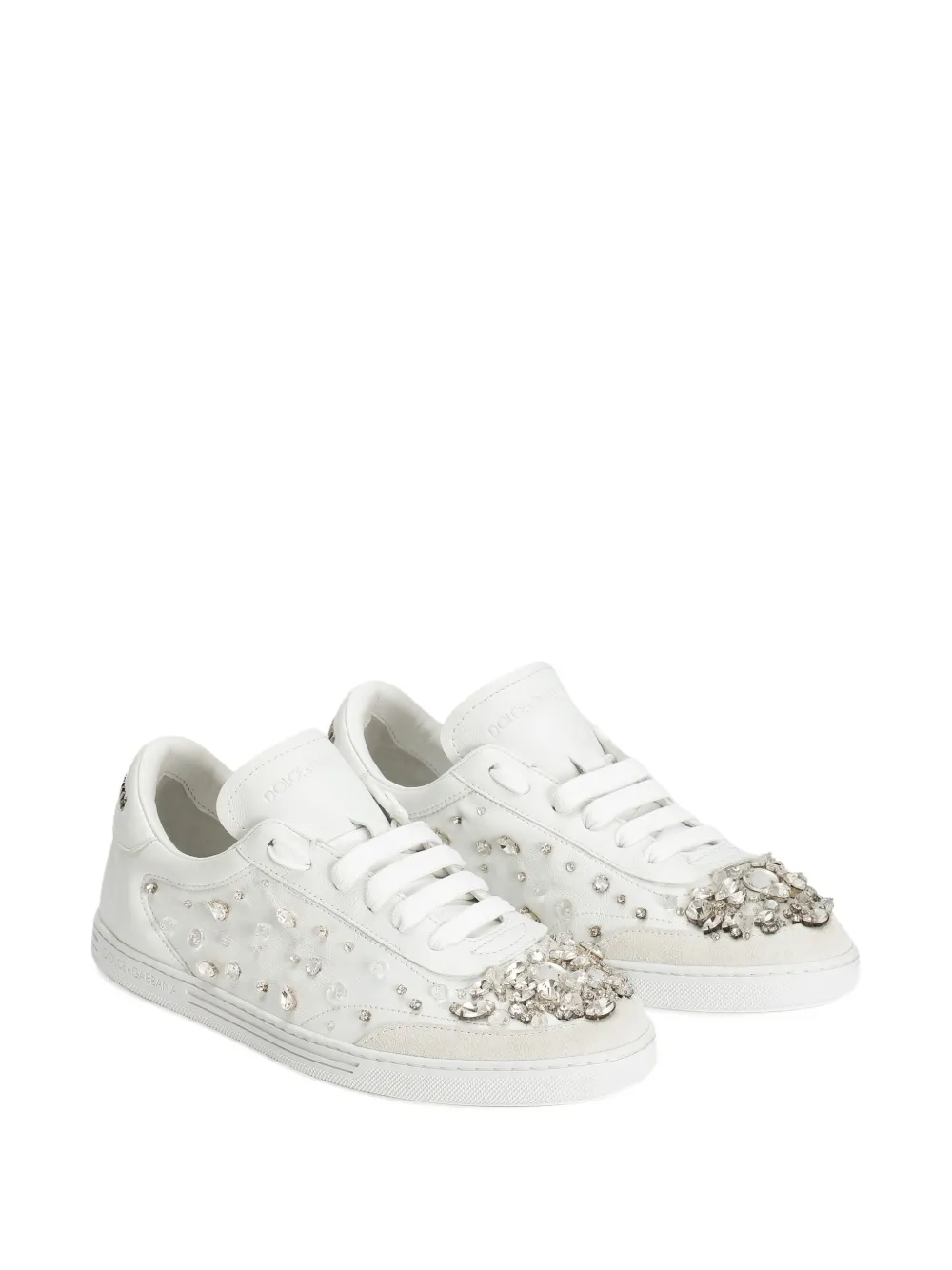 Dolce & Gabbana Sneakers verfraaid met kristallen - Wit