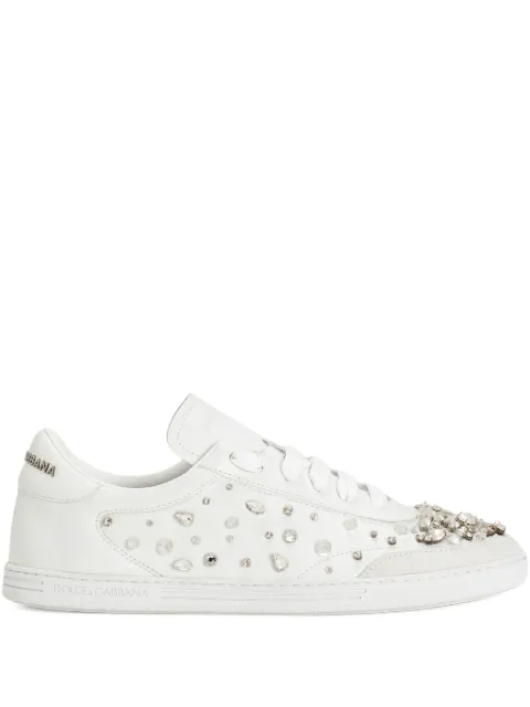Dolce & Gabbana tenis de piel con detalles de cristal