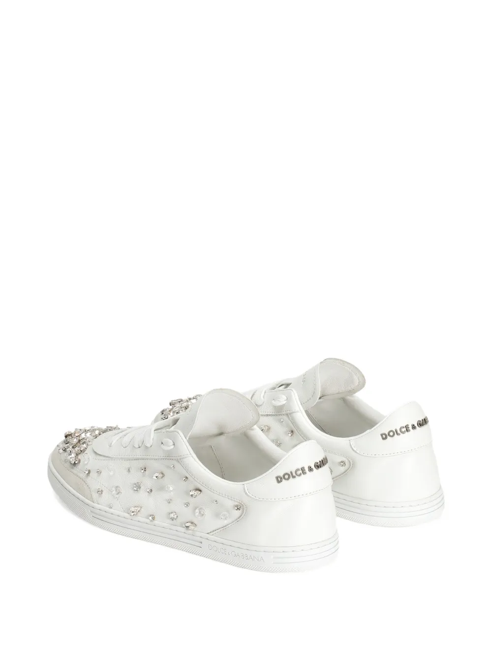 Dolce & Gabbana Sneakers Embellished With Rhinestones In White