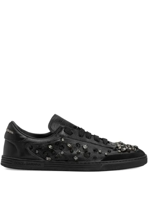 Dolce & Gabbana tenis de piel con detalles de cristal