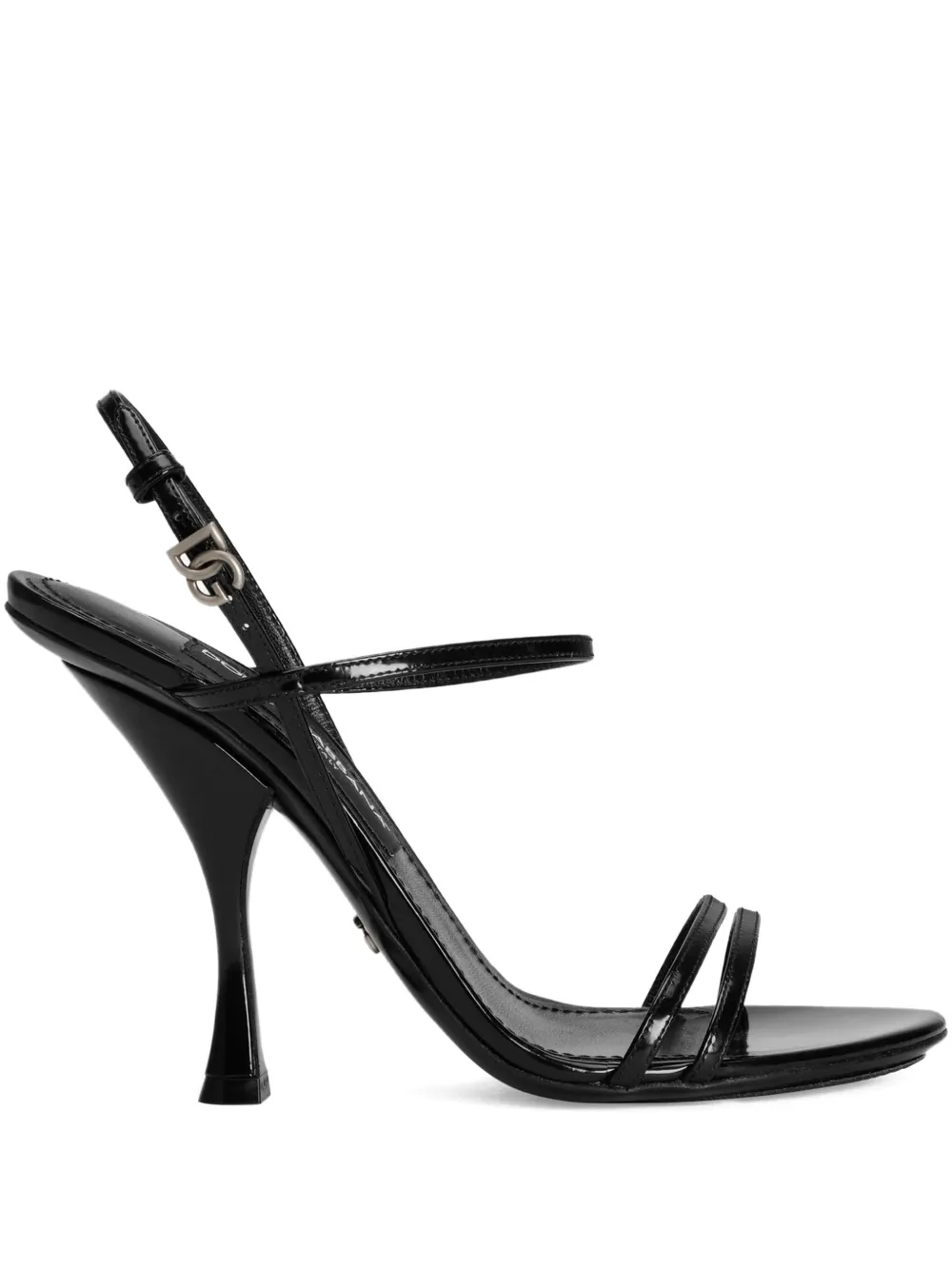 Dolce & Gabbana 105mm Ankle-strap Leather Sandals In Black