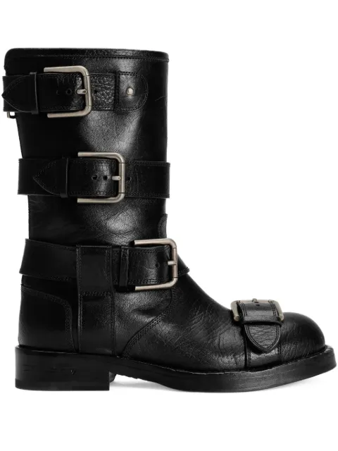Dolce & Gabbana multiple-buckle leather boots