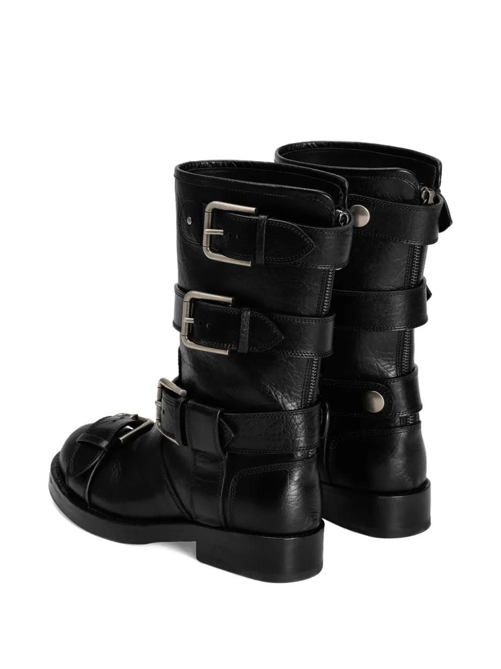 Dolce & Gabbana Stylish Mid-calf Round Toe Chunky Heel Boots In Multi