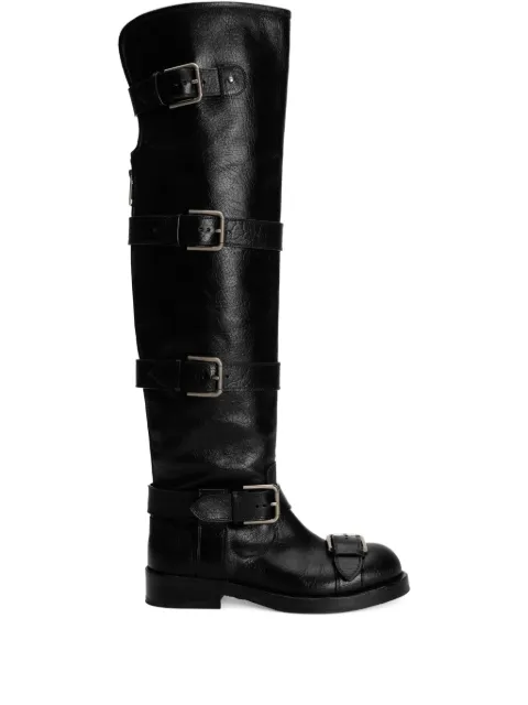 Dolce & Gabbana buckle-strap leather boots