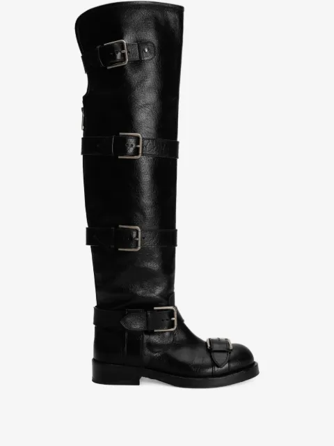 Dolce & Gabbana buckle-strap leather boots