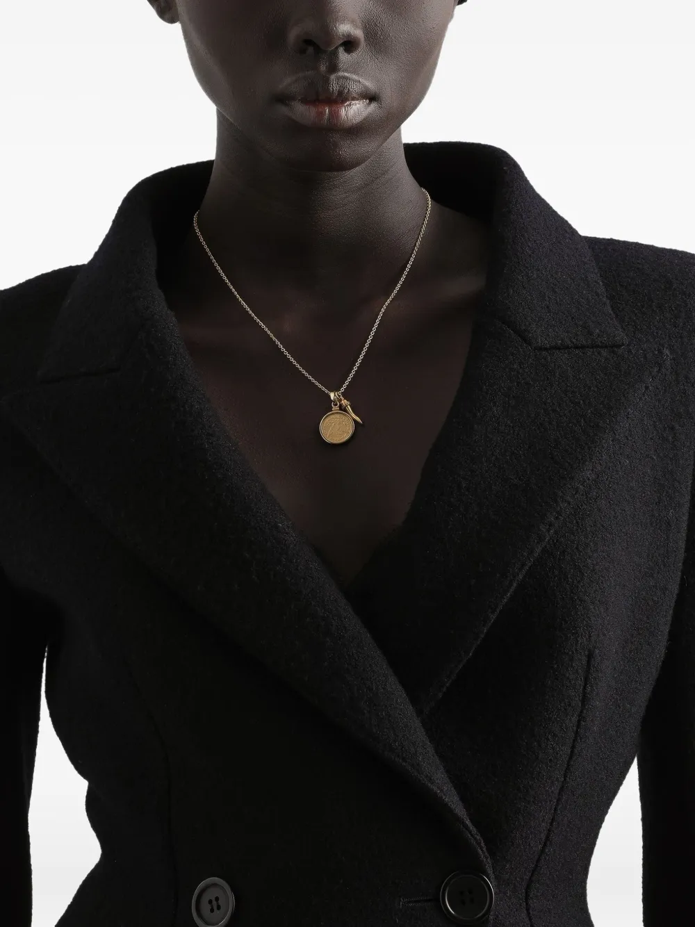 Dolce & Gabbana Double-breasted Coat In Black