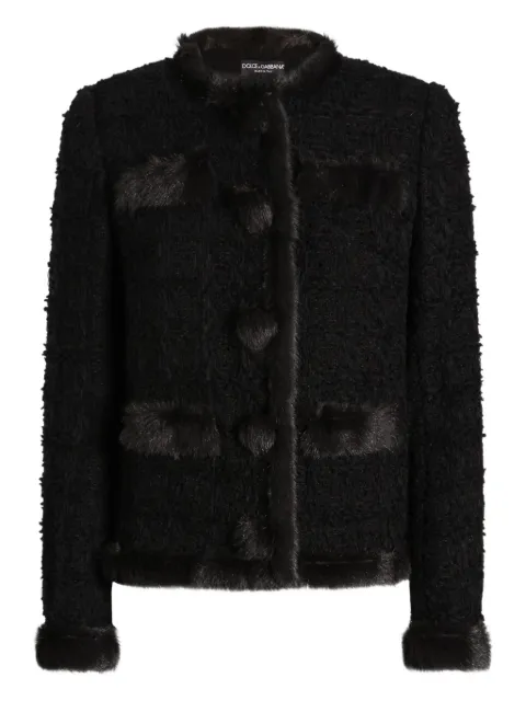 Dolce & Gabbana chamarra con ribete de pelo