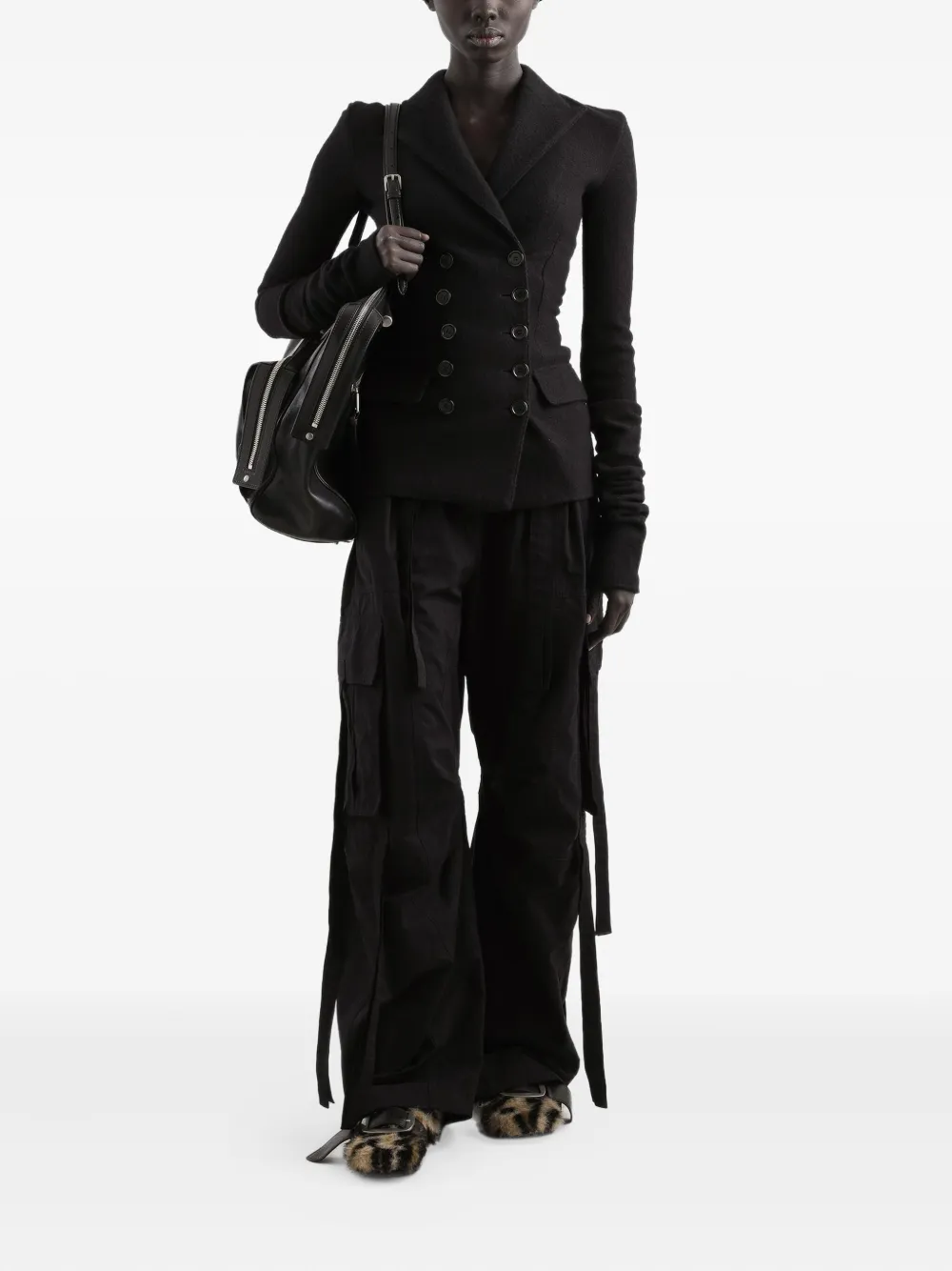 Dolce & Gabbana Double-breasted Jacket In Wool Cloth In Black