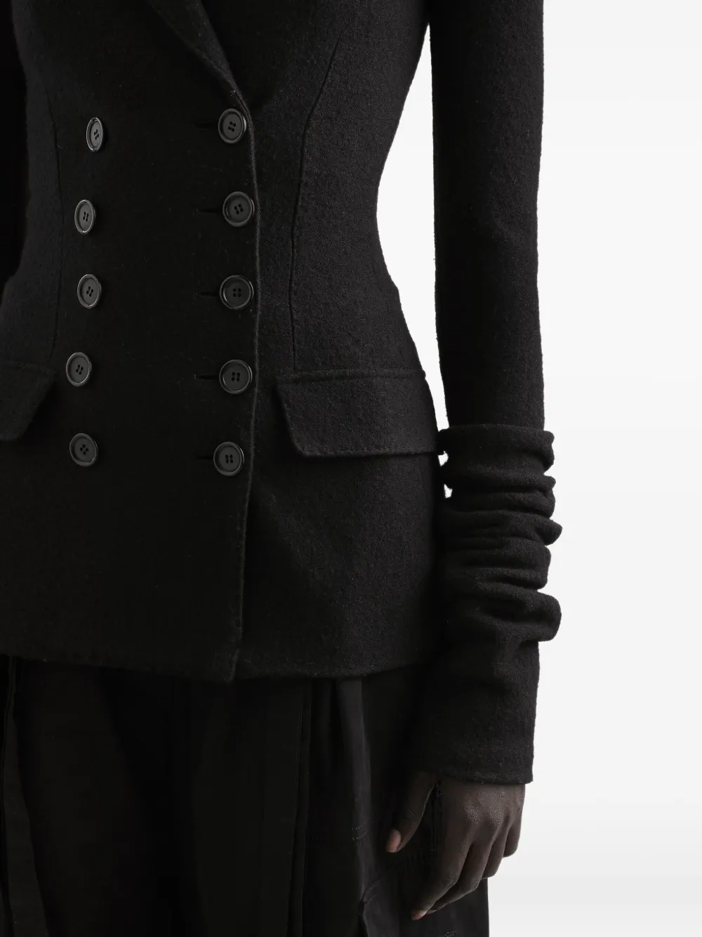 Dolce & Gabbana Double-breasted Jacket In Wool Cloth In Black