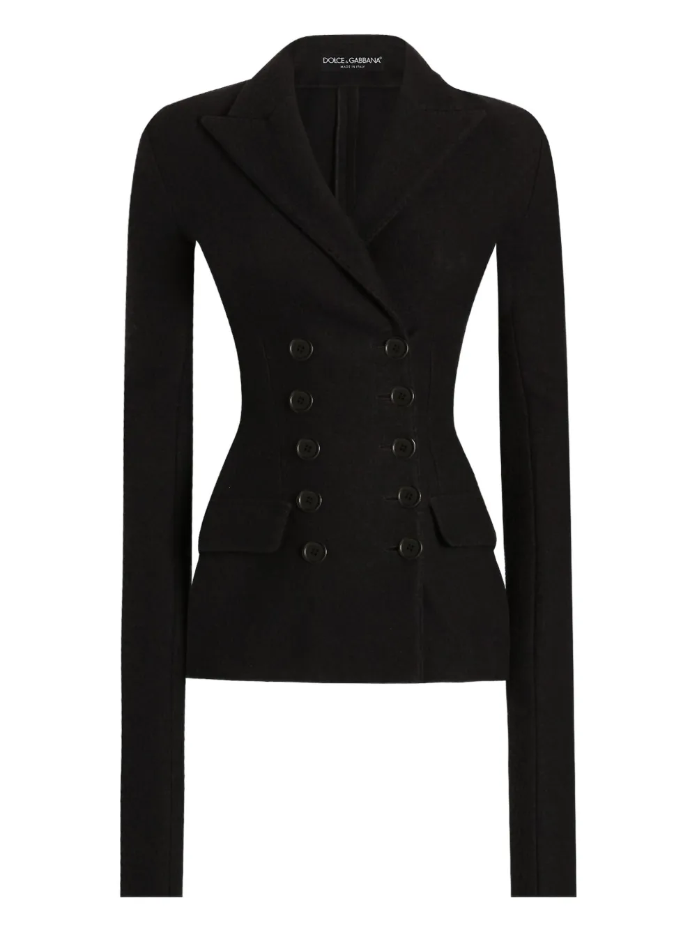 Dolce & Gabbana Double-breasted Jacket In Wool Cloth In Black