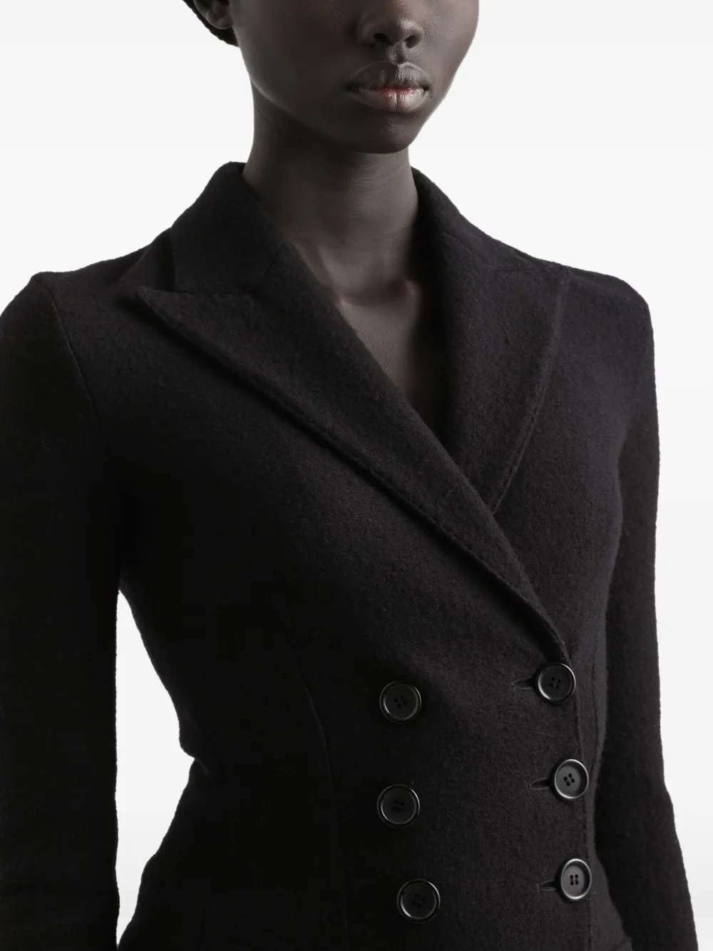 Dolce & Gabbana Double-breasted Jacket In Wool Cloth In Black