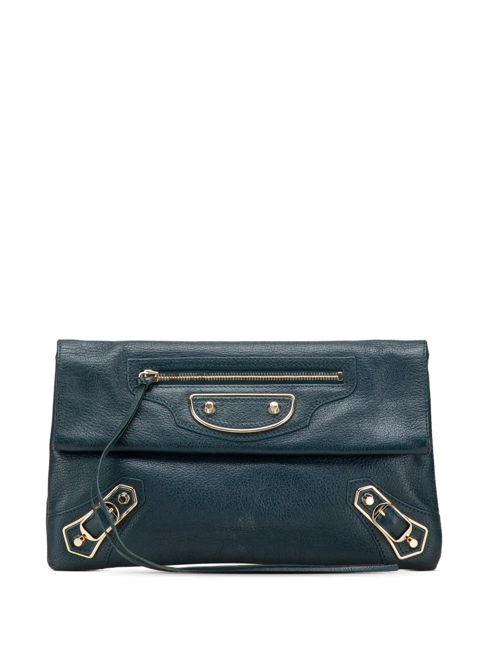 Balenciaga Pre-Owned bolsa de mano Chevre Motocross Metallic Edge Envelope 2005-2024 | azul | Image 1