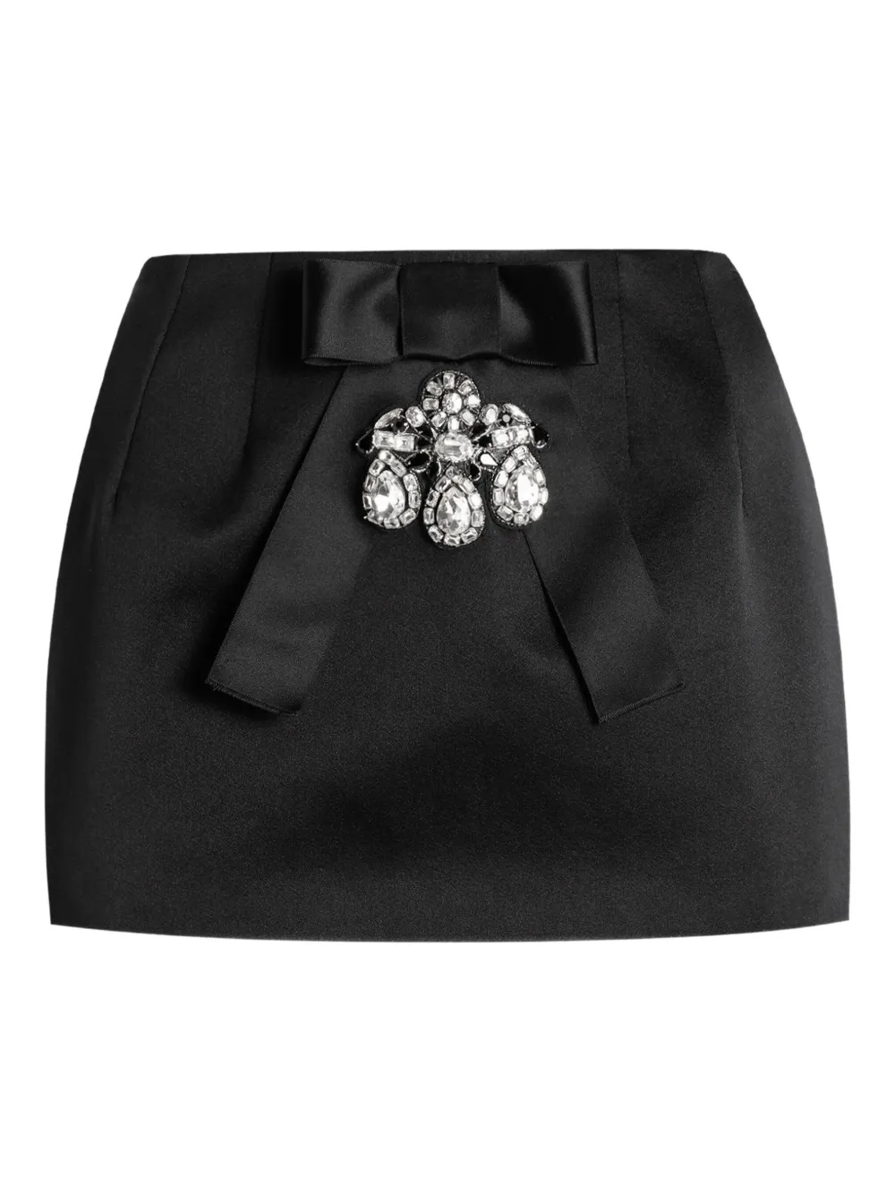 Dolce & Gabbana bow-embellished crystal-detail mini skirt | Black | Image 1