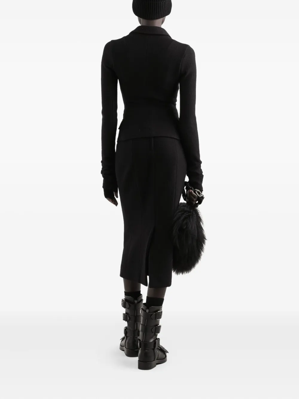 Dolce & Gabbana Wool Midi Skirt In Black