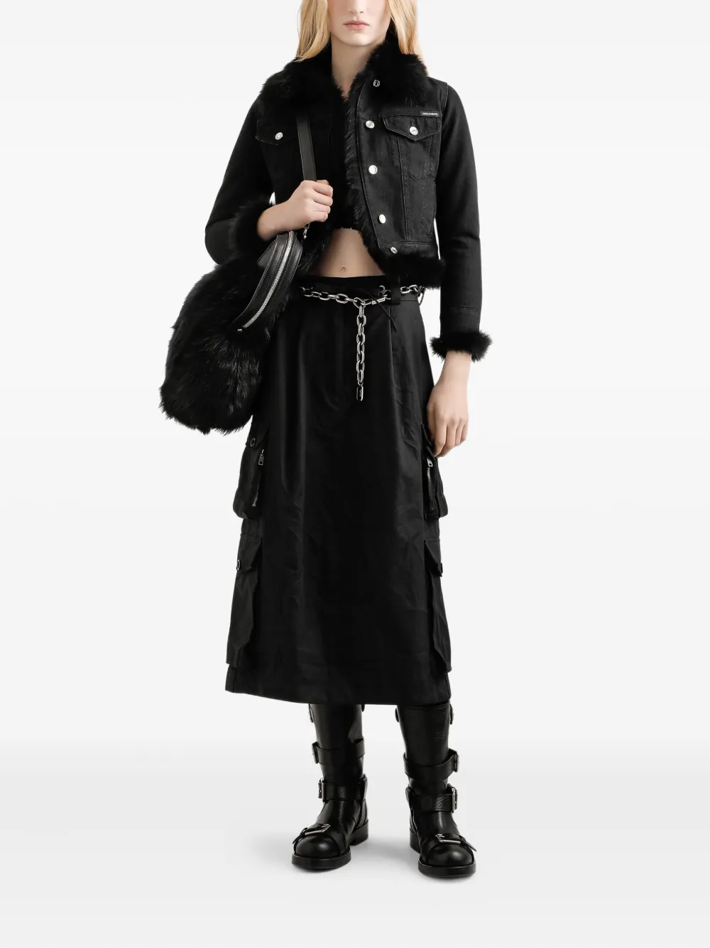 Dolce & Gabbana Midi-rok met trekkoord - Zwart