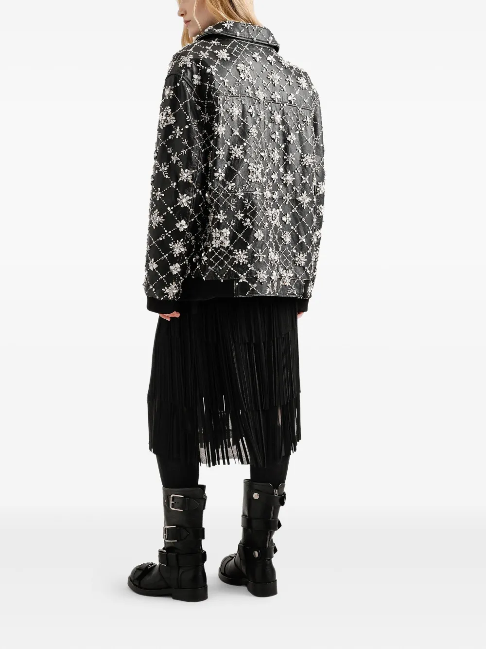 Dolce & Gabbana Fringed Organza Skirt In Black