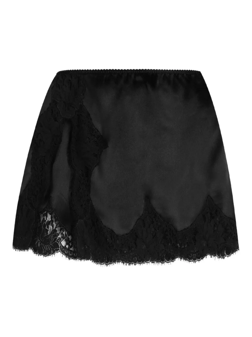 Dolce & Gabbana Saia de cetim com acabamento de renda | Marrom | Image 1
