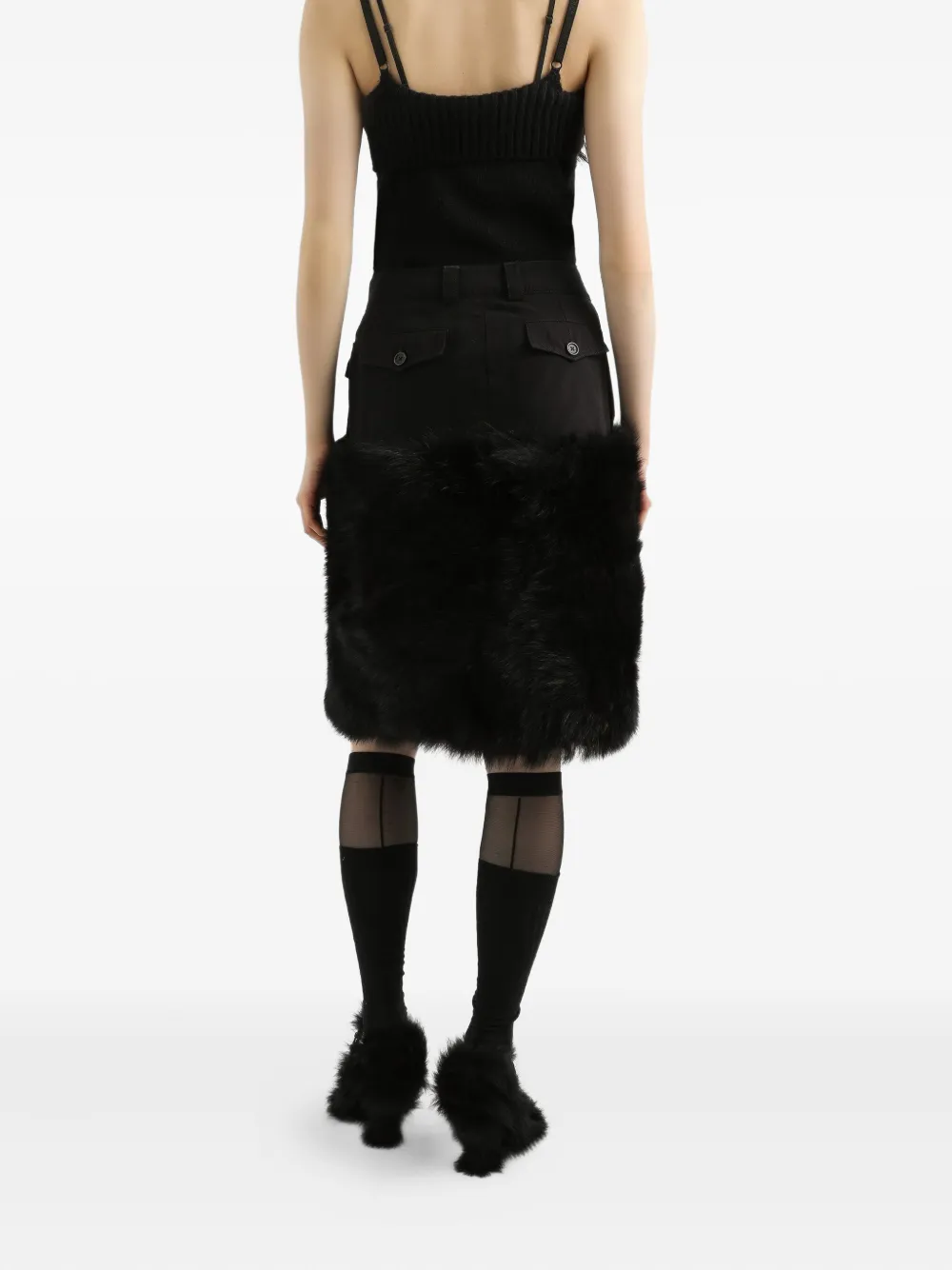 Dolce & Gabbana Belted Panelled Skirt In Black