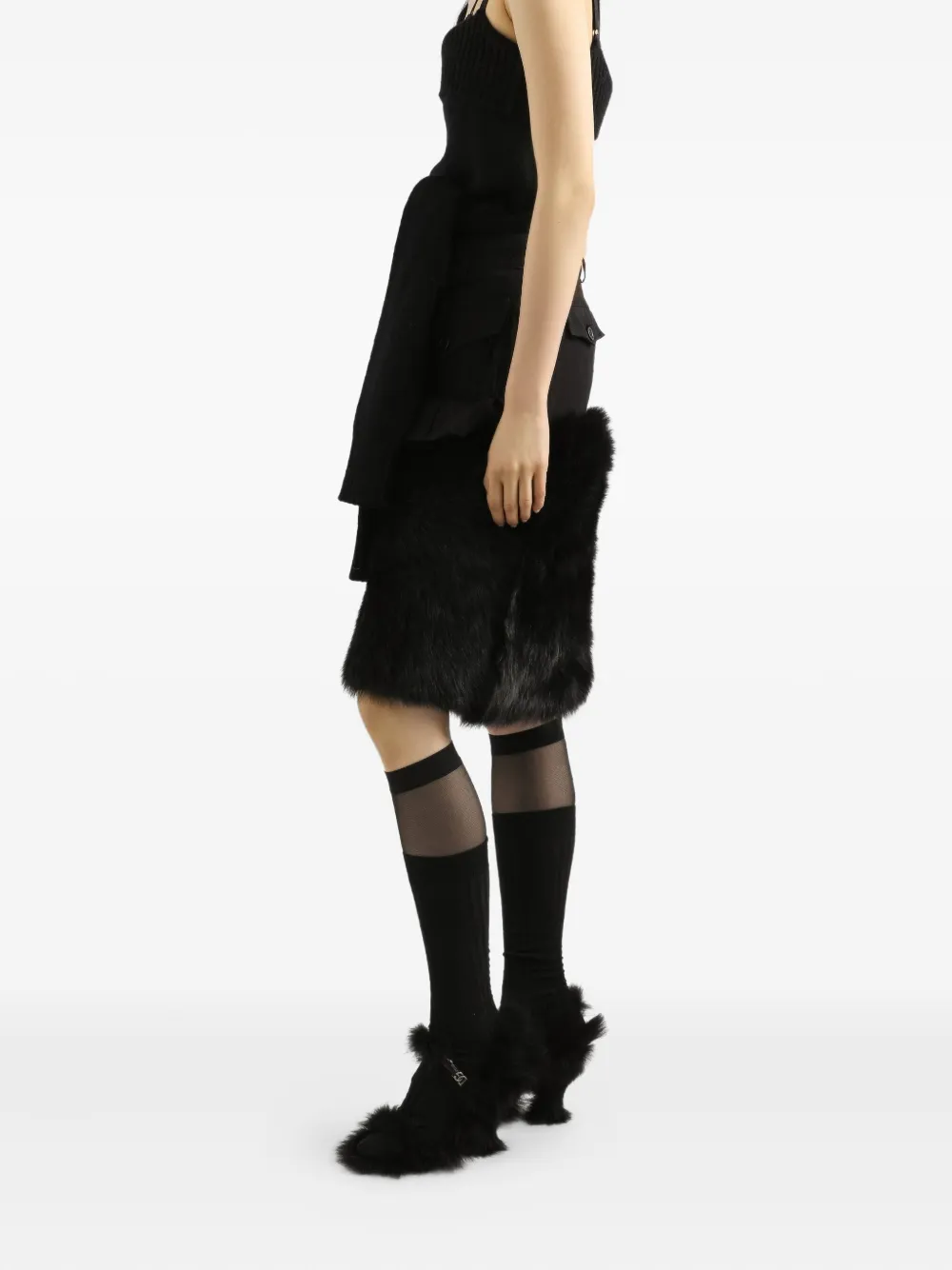 Dolce & Gabbana Belted Panelled Skirt In Black