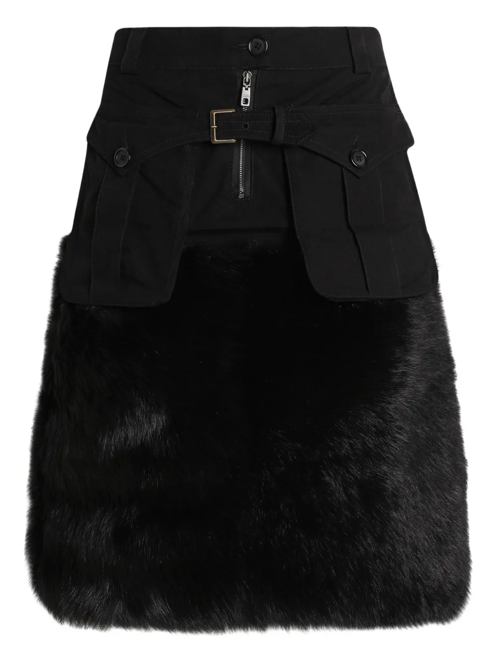 Dolce & Gabbana Belted Panelled Skirt In Black