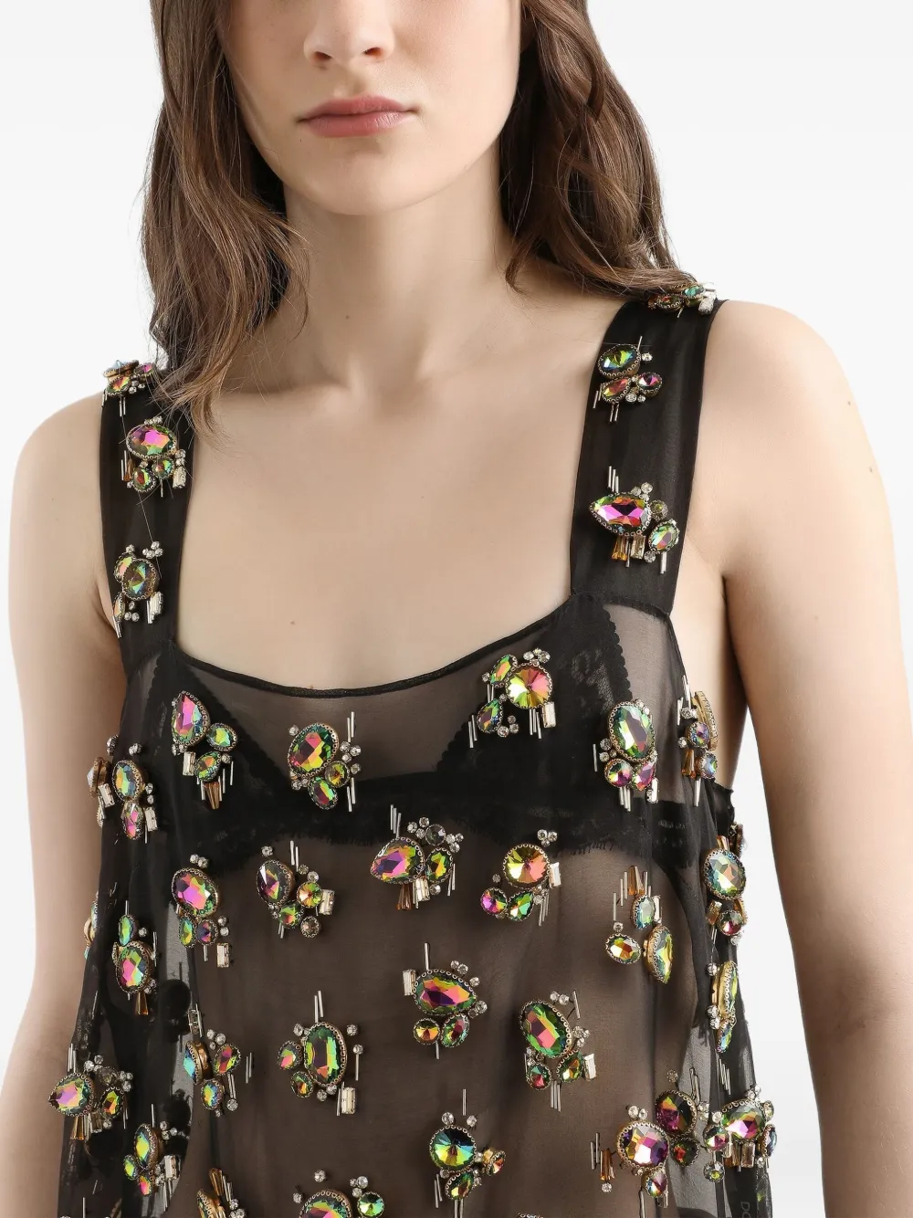 Dolce & Gabbana Jurk verfraaid met kristallen Zwart
