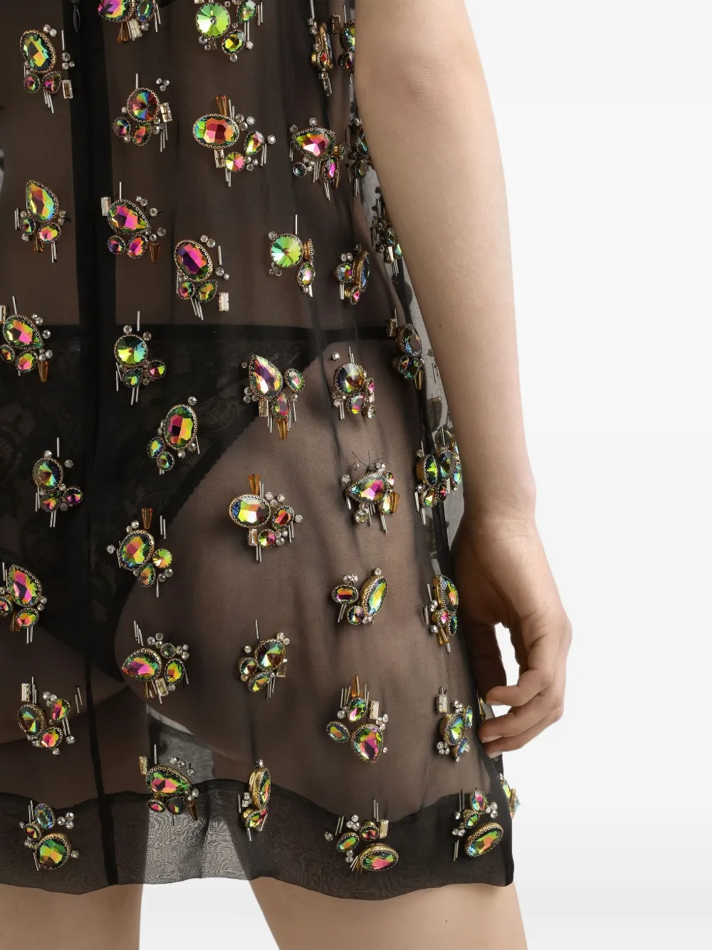 Dolce & Gabbana Jurk verfraaid met kristallen Zwart
