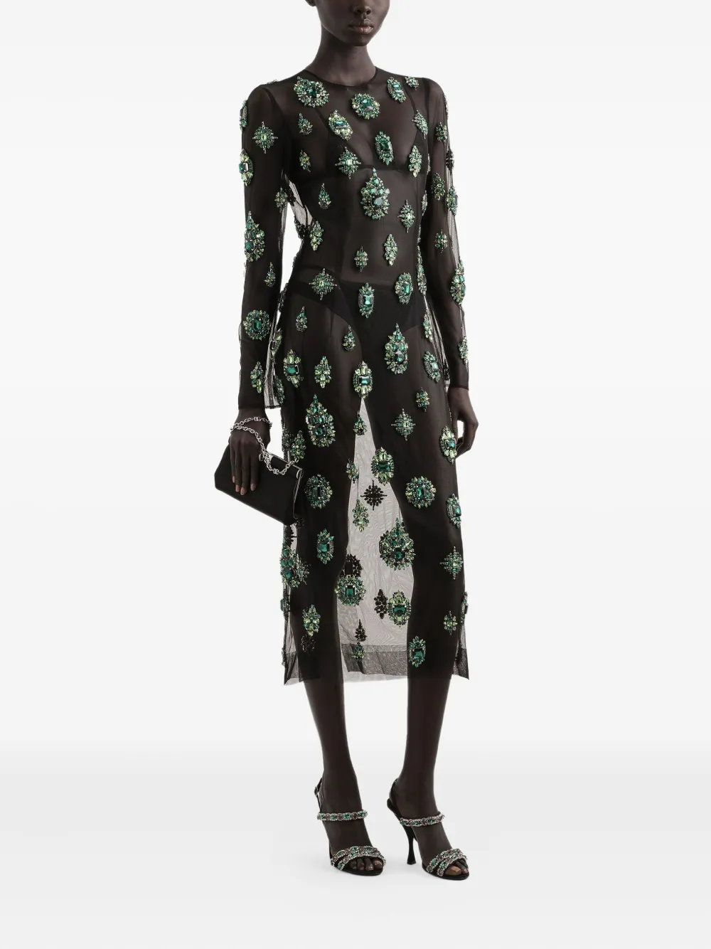 Dolce & Gabbana sequins-embellished tulle-mesh midi dress | Cocktail & Party Dresses | Image 2