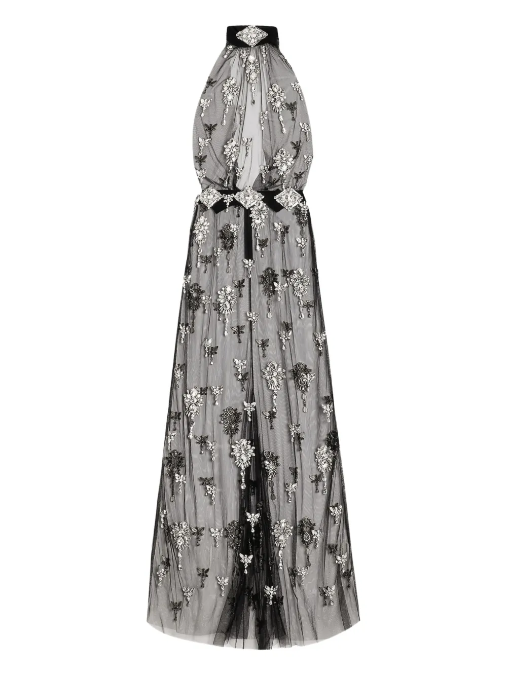 Dolce & Gabbana rhinestones-embellished halter-neck maxi dress | Black | Image 1