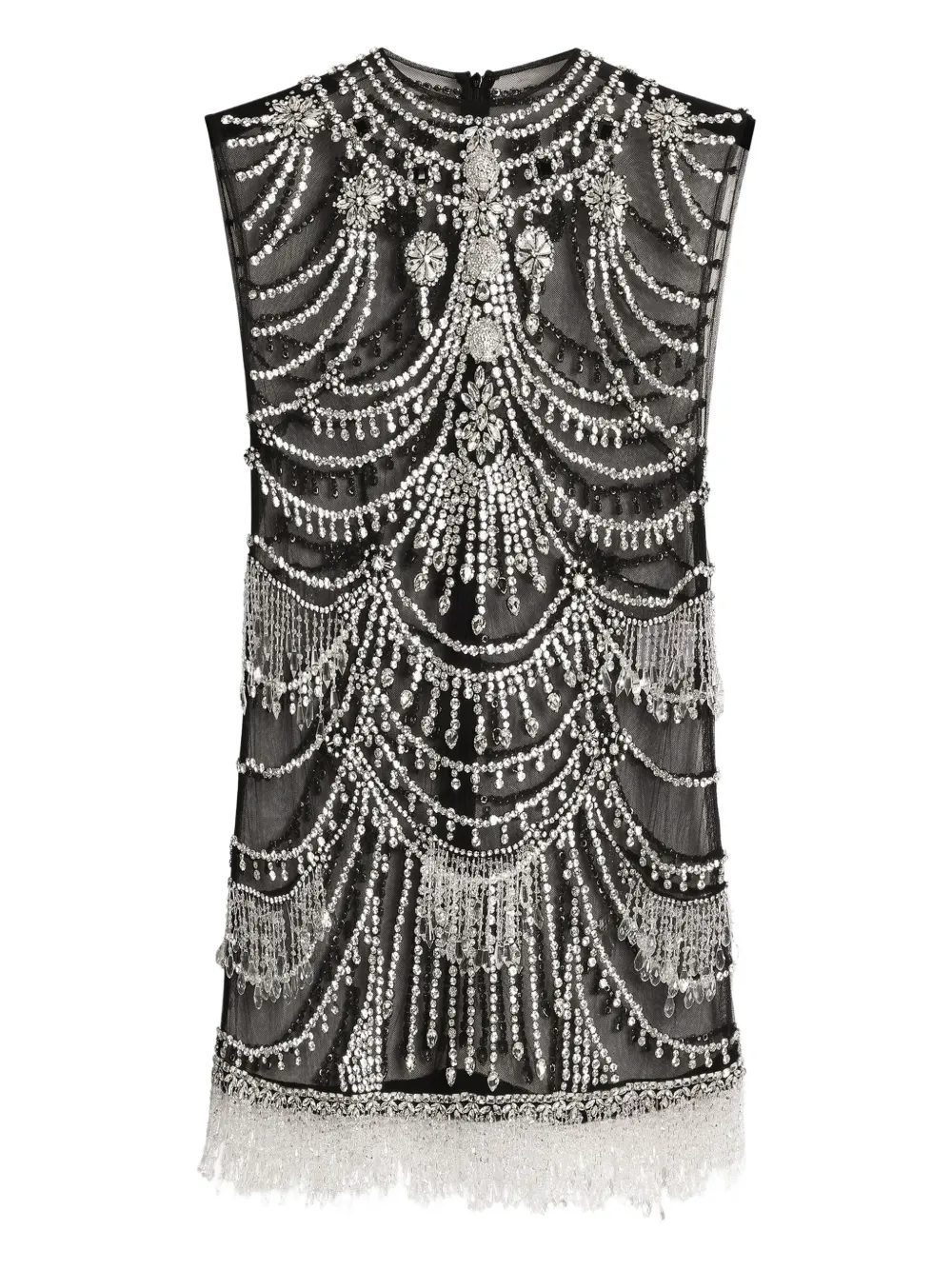 Dolce & Gabbana Abito corto con strass - Nero
