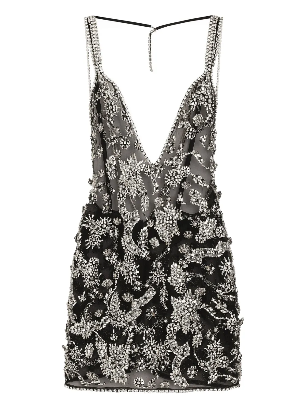 Dolce & Gabbana Abito corto semi trasparente - Nero