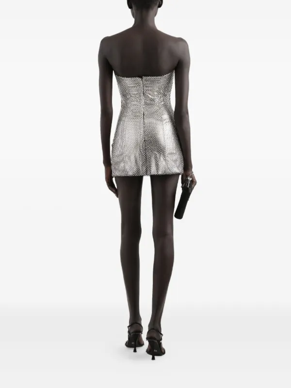 knee length dresses for ladies Tedesco Strapless Mini Dress | Silver | Womens main image 1