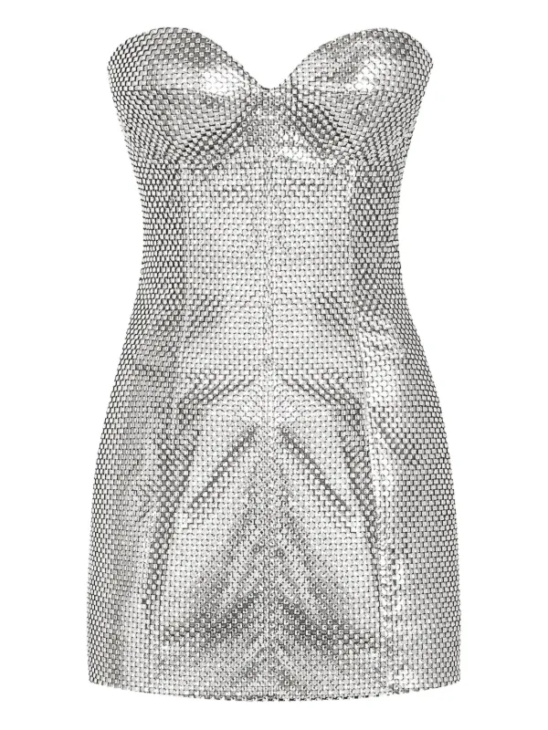 knee length dresses for ladies Jackie Sequin Striped Mesh Party Dress