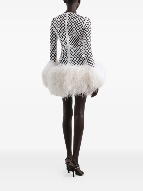 dolce and gabbana white mini dress Draped satin mini dress in White for Women