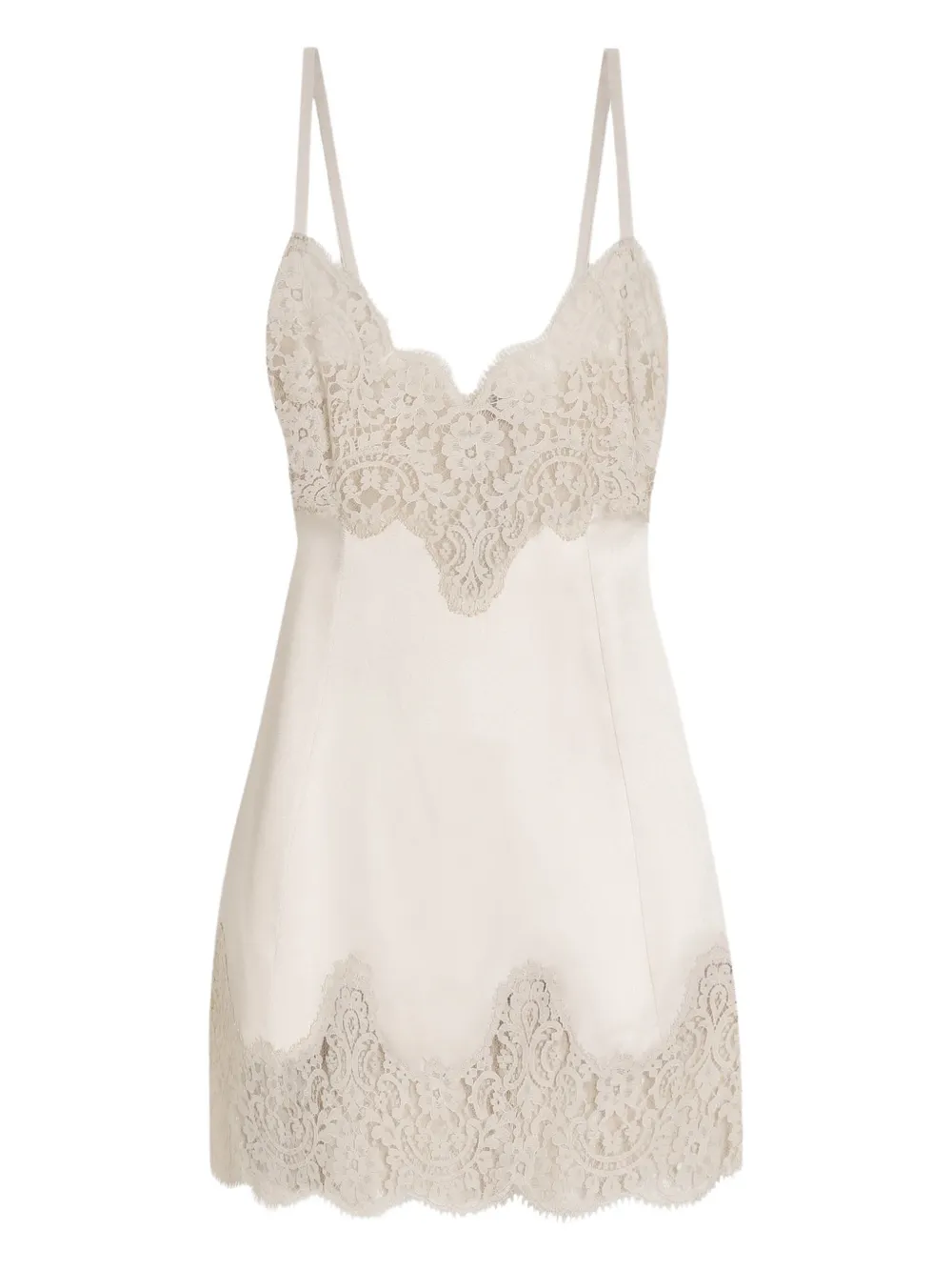 Dolce & Gabbana Sleeveless Slip Mini Dress In Neutral