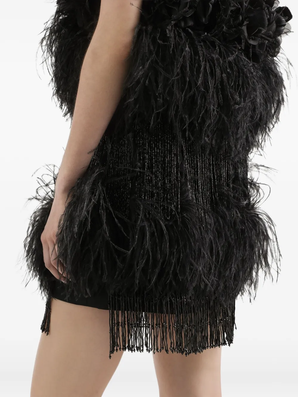 DOLCE & GABBANA EMBELLISHED BEADED MINI COCKTAIL DRESS