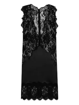 Dolce & Gabbana Short Dress With Lace | Black | FARFETCH