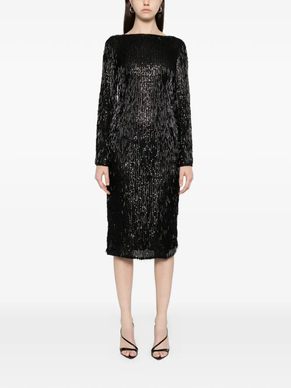 Dolce & Gabbana Verfraaide midi-jurk Zwart