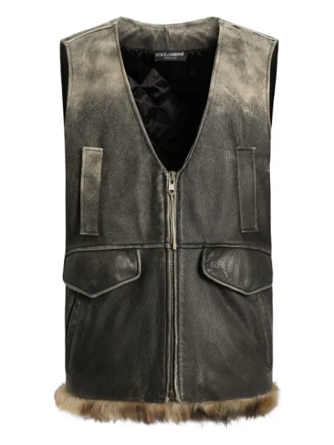 Dolce & Gabbana V-neck leather vest