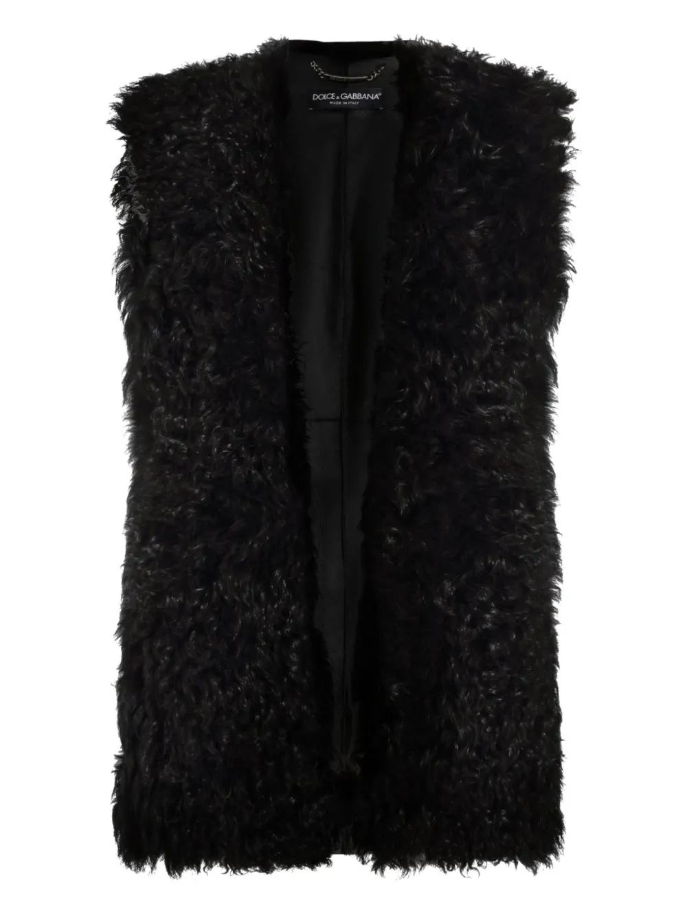 Dolce & Gabbana hooded shearling gilet - Black
