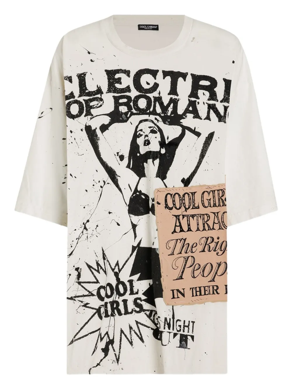 Dolce & Gabbana Oversized Jersey T-shirt With Print In White
