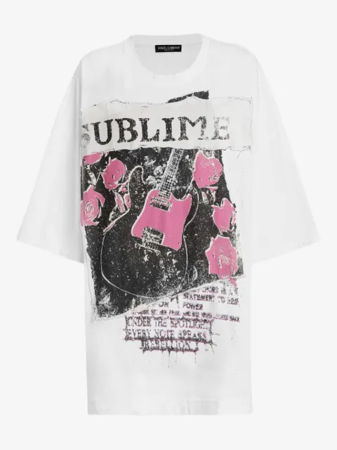 Dolce & Gabbana guitar-rose print T-shirt
