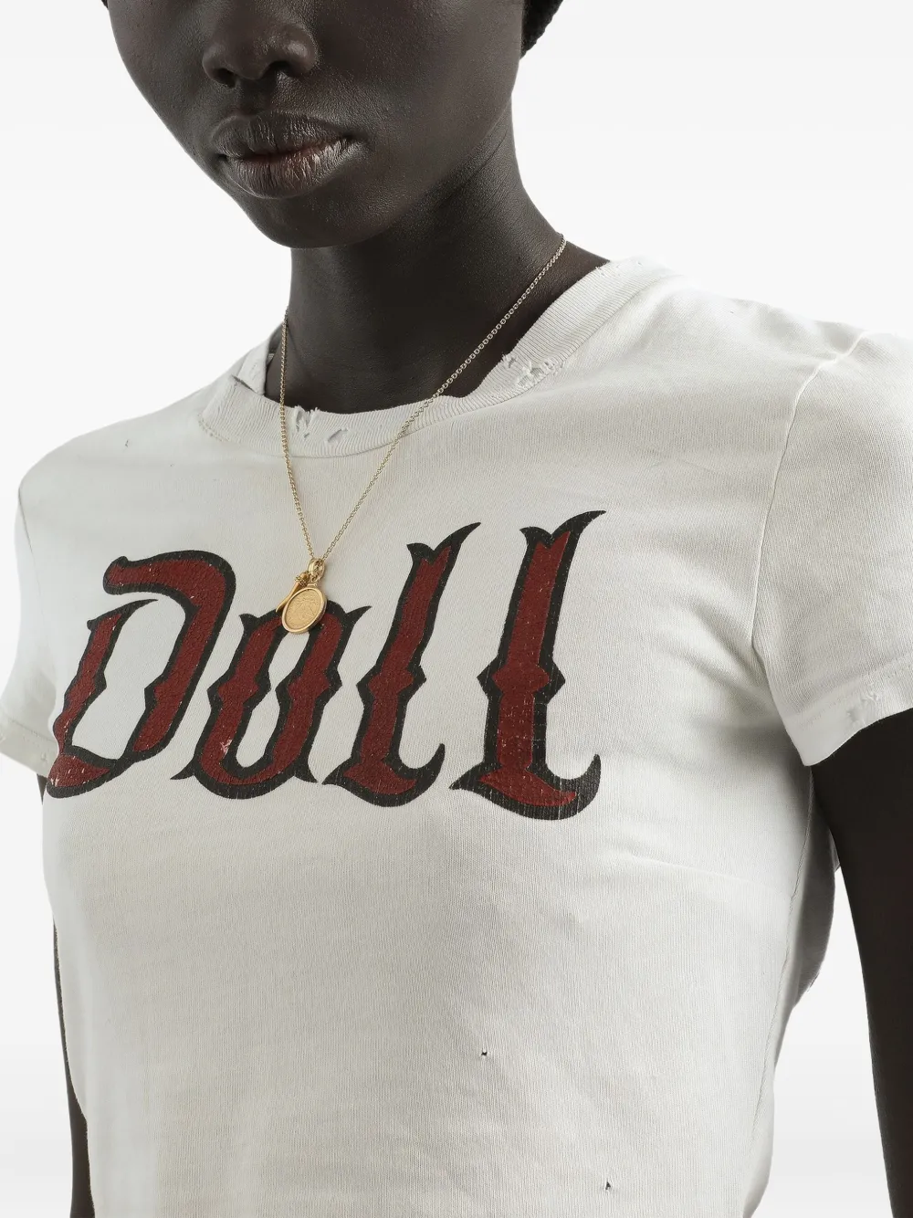 Dolce & Gabbana Graphic Print Cropped Top With Short Sleeves In White
