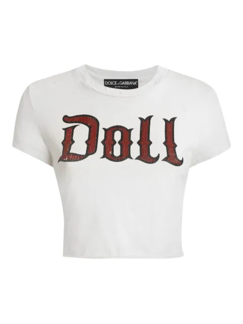 Dolce & Gabbana doll-print crop top