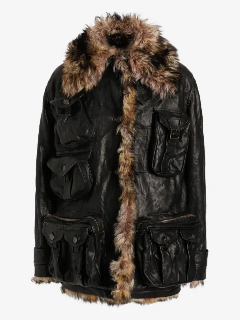 Dolce & Gabbana fur-trimmed pocket coat